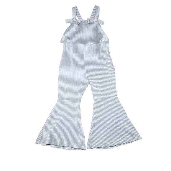 Lucky Brand striped bell bottom jumpsuit baby girls 18 months boho chic hippie - Picture 1 of 6